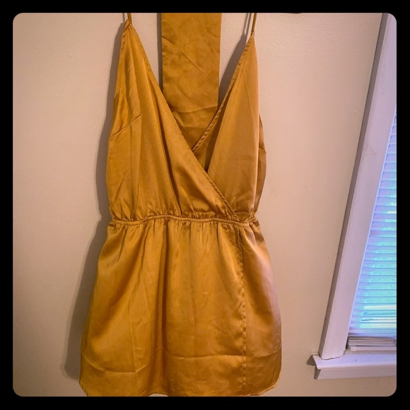 ❌sold❌Sabo Skirt Golden Deep plunge romper NWT - Picture 2 of 8